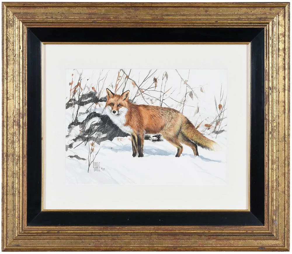 Lee Cable, Fox in the Snow, 1977, watercolor on paper