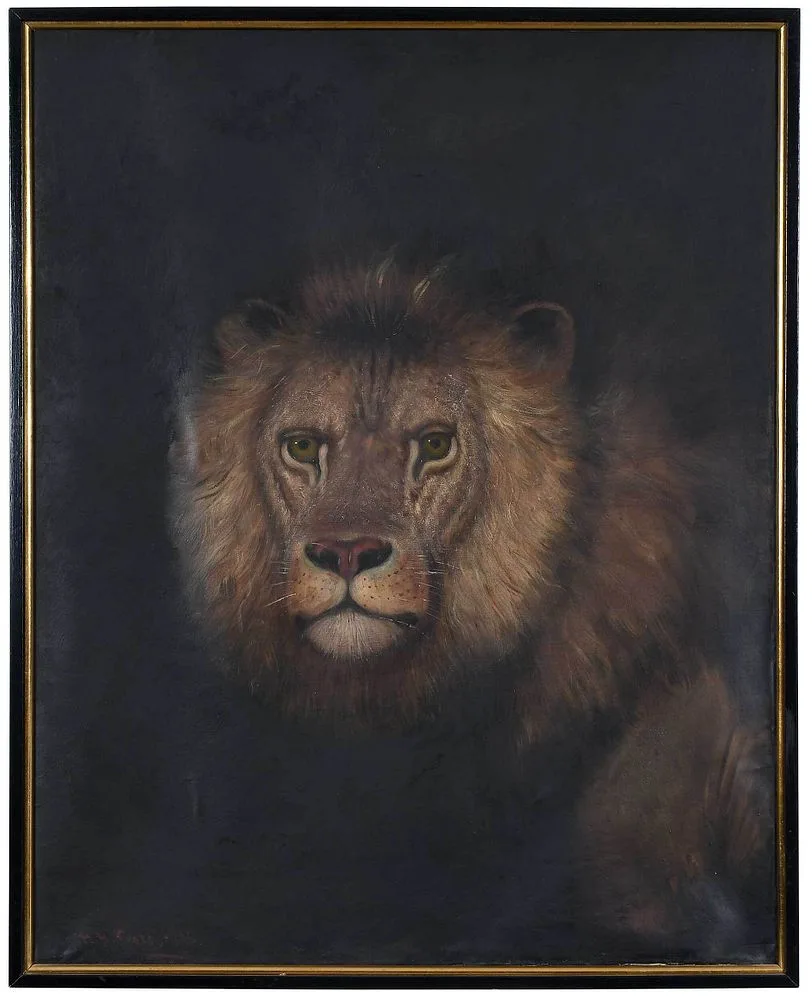 Lion by Henry Herman Cross, oil on canvas, sold Sep 2021