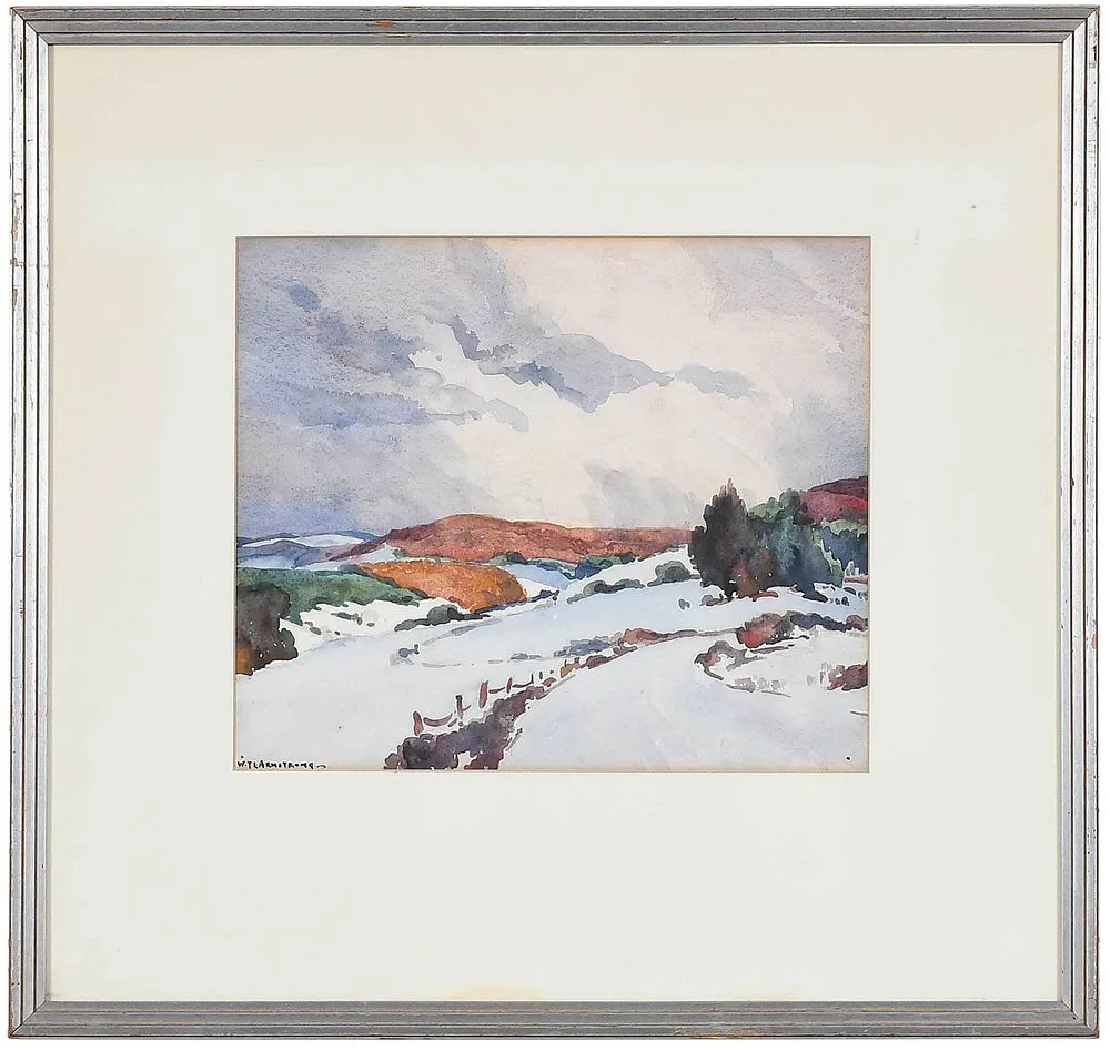 William Thomas Liburn Armstrong, ÿNew Jersey Snow, watercolor on paper