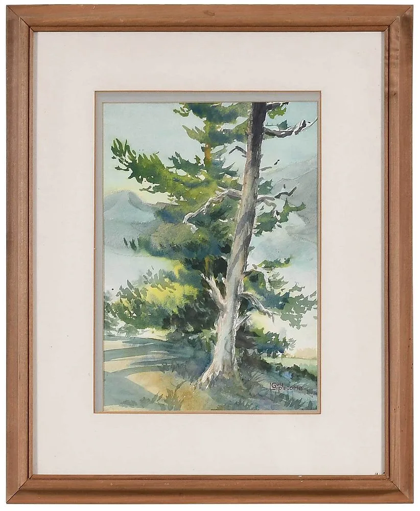 ÿMountain Pines by Guy Lipscomb, watercolor on paper, sold Sep 2021