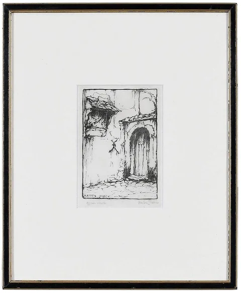Anton Pieck, Doorway, woodcut