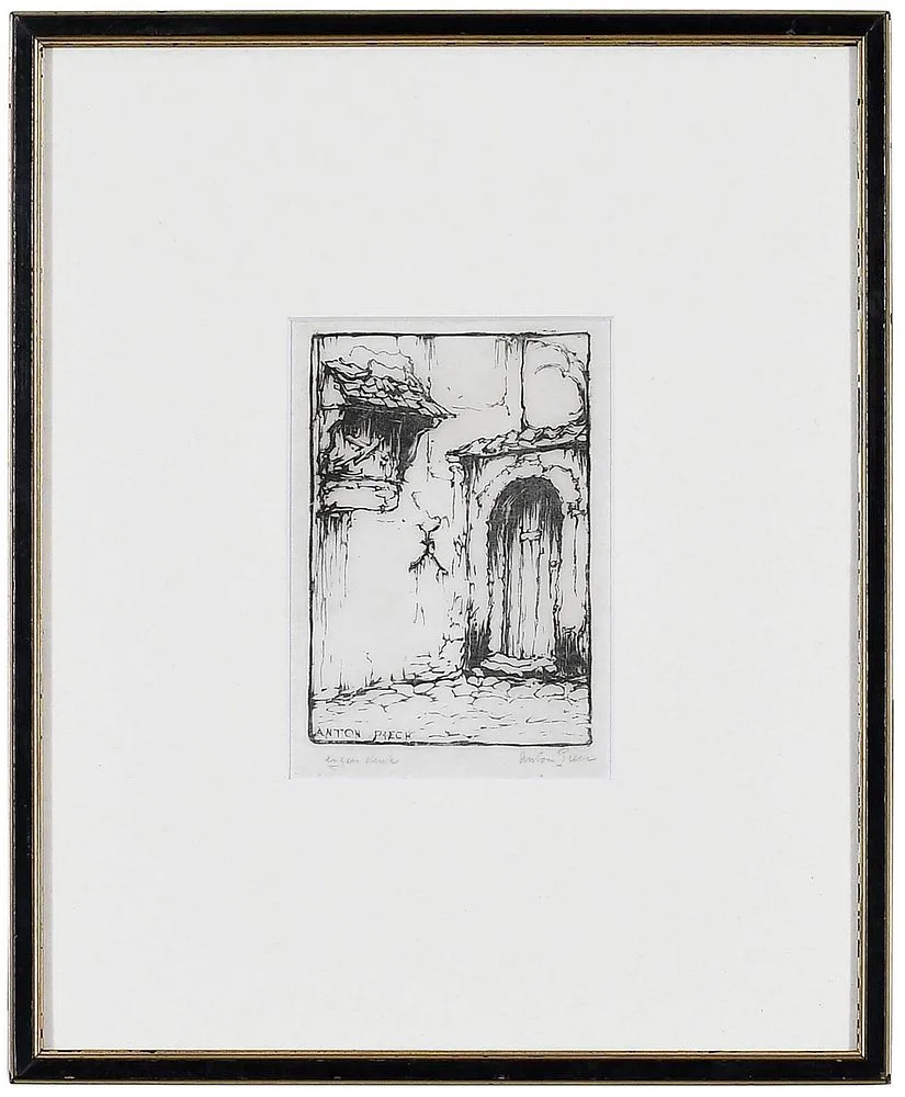 Anton Pieck, Doorway, woodcut