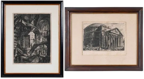 Giovanni Battista Piranesi, Two etchings: The Round Tower, Plate III (F, 112), from Carceri d'Invenzione. possibly circa 1761, etching