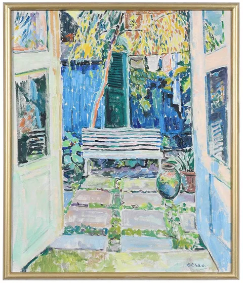 Aage Schad, The Artist's Courtyard, Stormgade 5, Dragor, Denmark, oil on canvas
