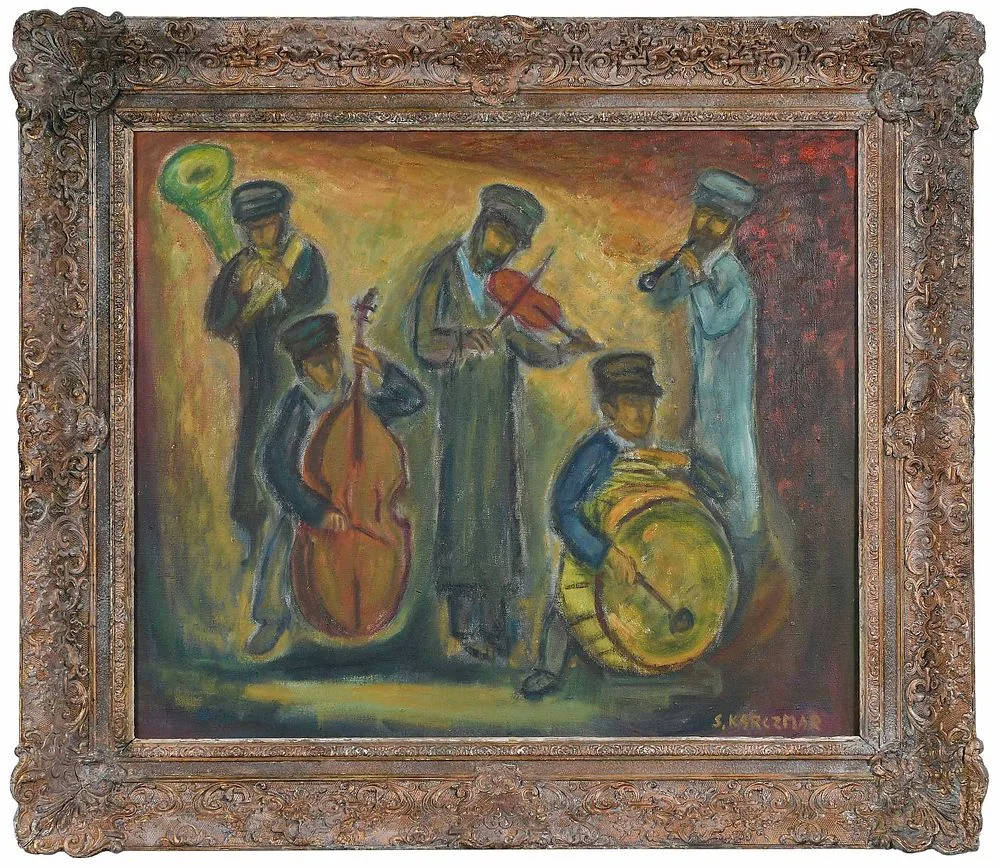 Simon Natan Karczmar, The Band, oil on canvas