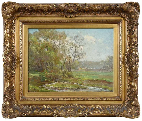 ÿSpring Landscape by Owen Cullen Yates, oil on canvas, sold Jul 2021