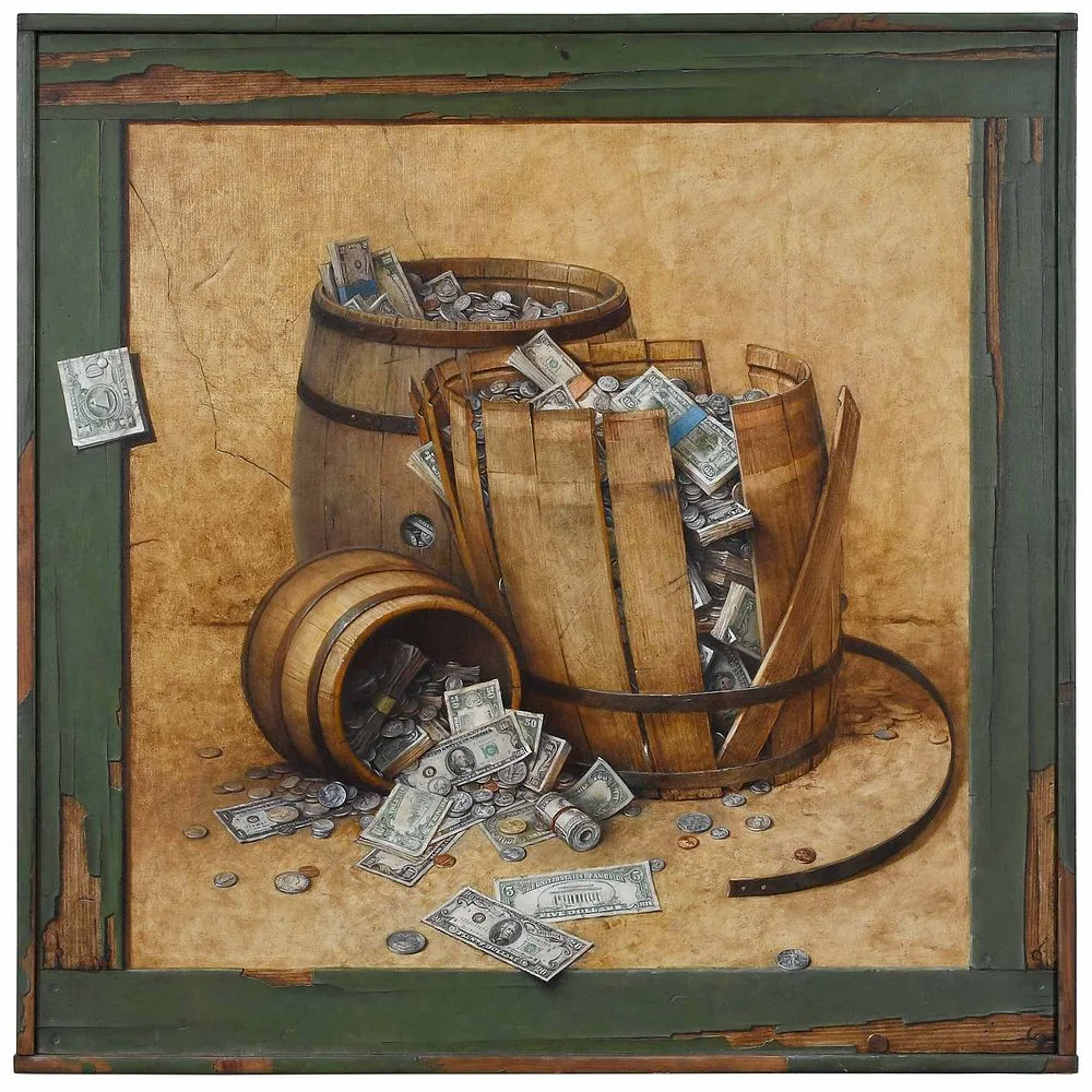 James Robert Meredith, Benjamin Franklin and Friends, 1987-88, oil on canvas