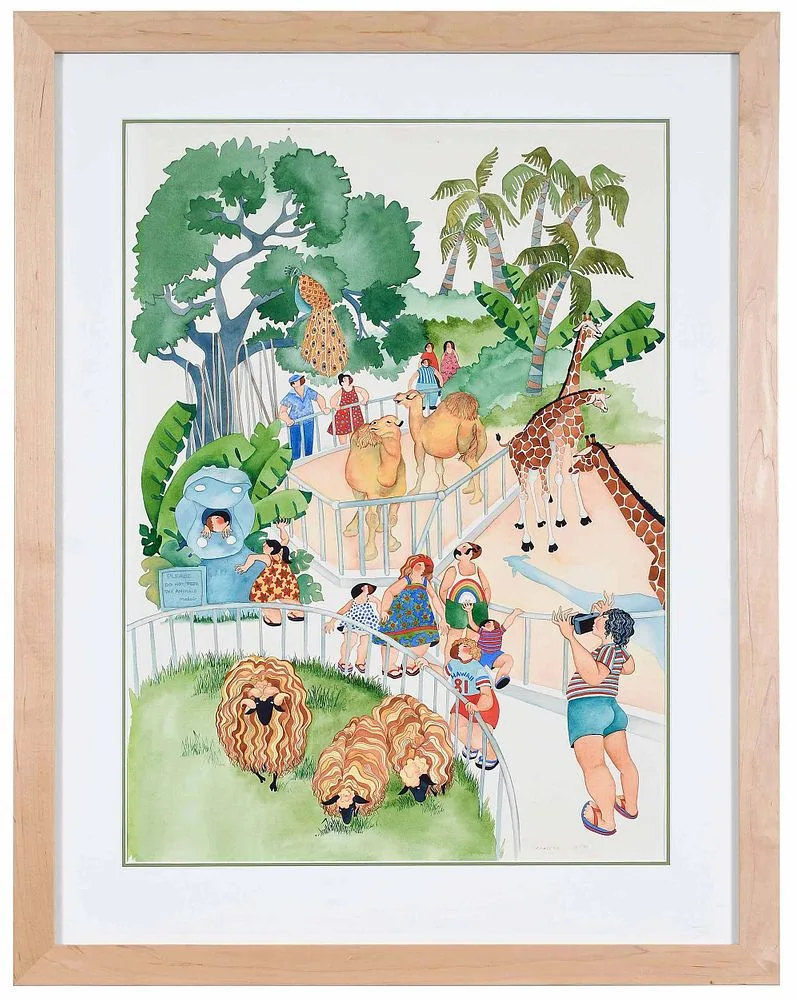 Barbara Lavallee, Hawaiian Zoo, watercolor