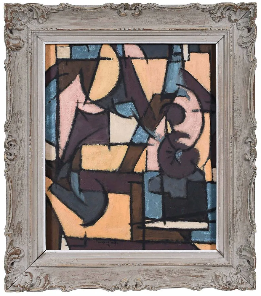 Townsend Durant Wolfe III, Untitled, abstract composition, 1957, oil on Masonite