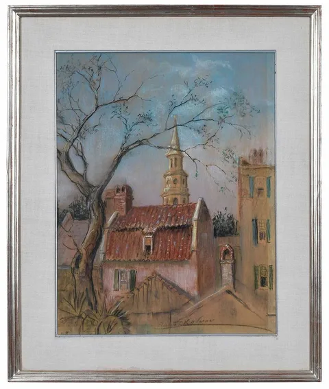 Elizabeth O‘Neill Verner, View of St. Philips Church, pastel on board
