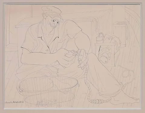 Claude Howell, Fisherman 1948, ink on paper