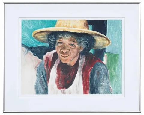 Dale Rayburn, Woman with Hat, monotype (oil on paper)