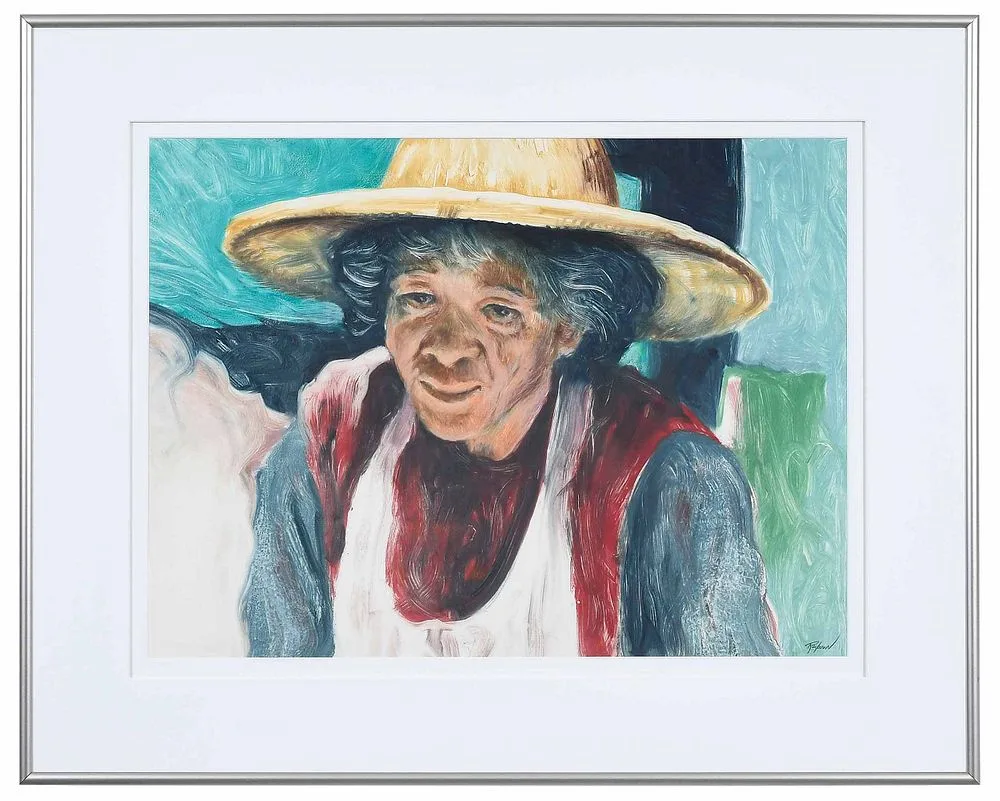 Dale Rayburn, Woman with Hat, monotype (oil on paper)