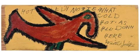 Willie Jinks, Hawk Fly North, acrylic on board