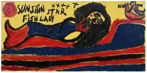 Willie Jinks, Mermaid (Sunshin' Star Fish Lady), acrylic on board