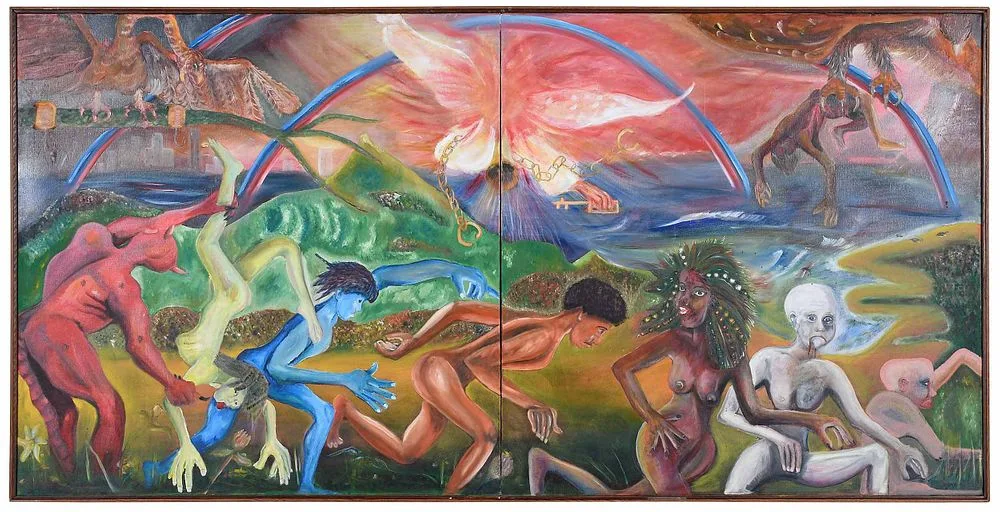 Roger Rice, Revelation Diptych, circa 1988, oil on canvas