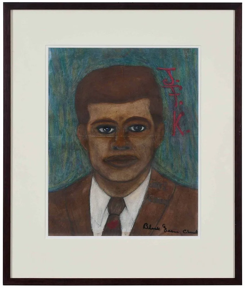 Robert Ellis, John F. Kennedy, mixed media on paper