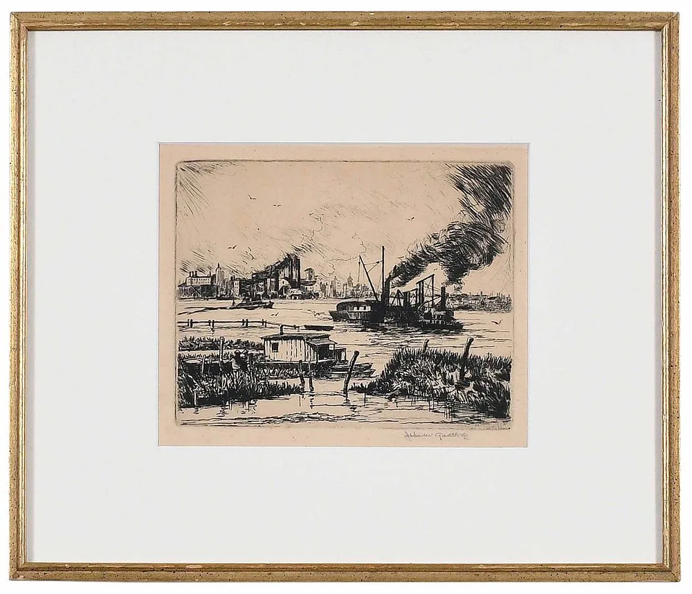 Dredges (Baltimore) by John McGrath, etching, offered Jul 2021