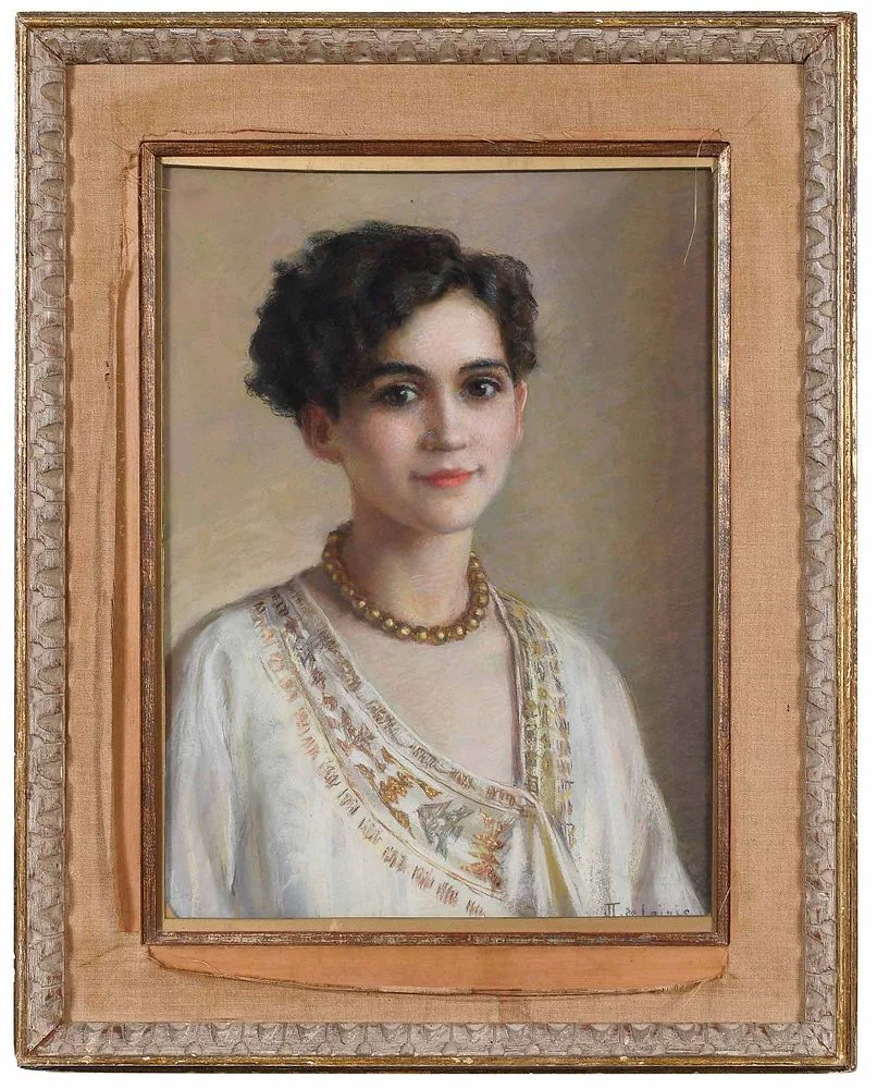 J.T. de Leiris, Portrait of a Lady, pastel on paper