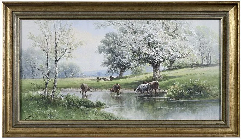 Springtime, Connecticut by Carl Weber, watercolor on paper,ÿ13-1/4 x, sold May 2021