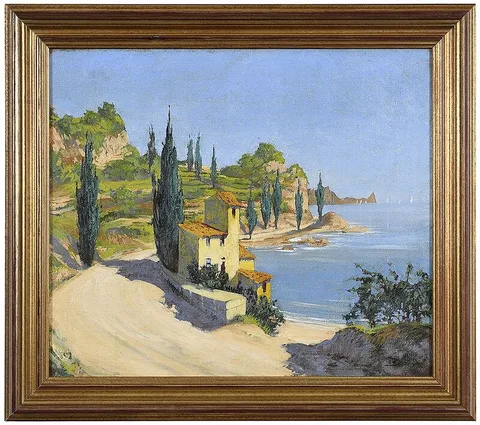 Willy Seiler, The Italian Coast, oil on canvas