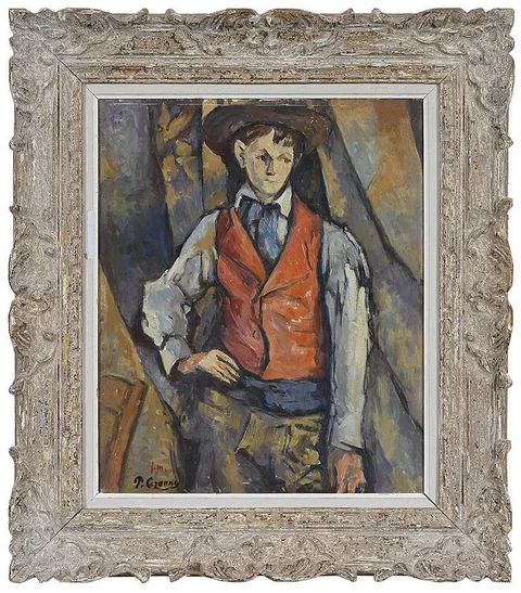 Paul Cézanne, Boy in a Red Waistcoat, oil on canvas