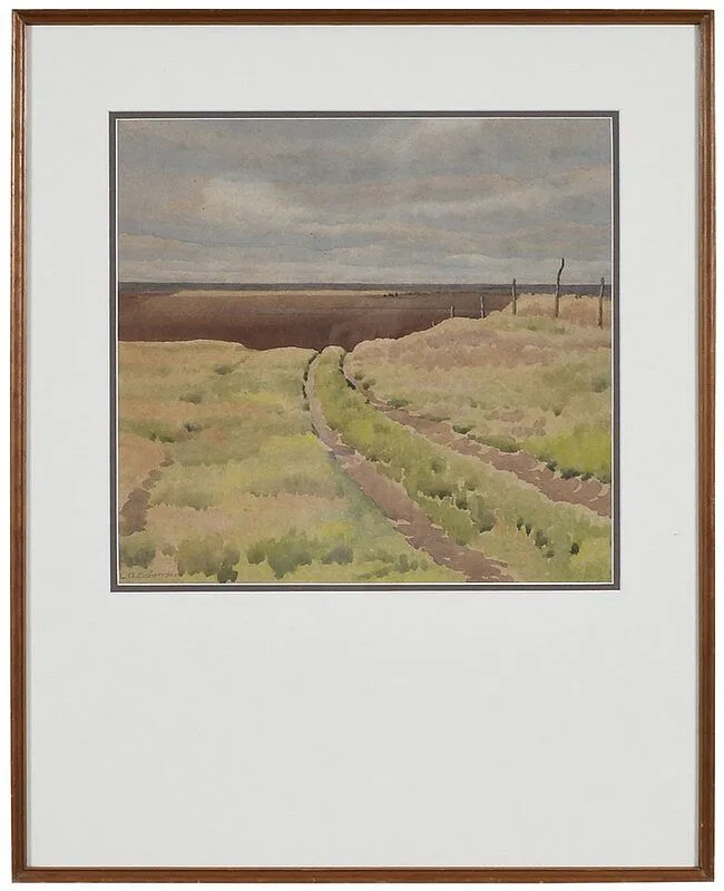 Fields by Leslie Gale Saunders, watercolor on paper, sold May 2021