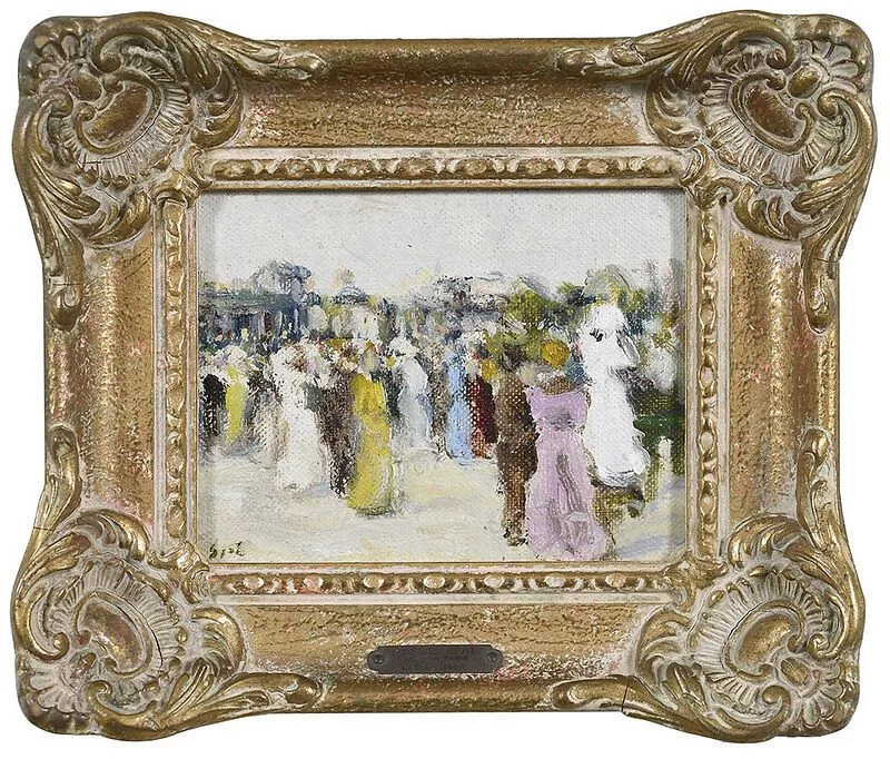 Gabriel Spatt, Courses … Maisons-Laffitte, oil on canvas board