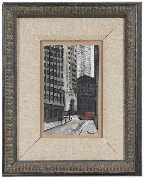 Albert Franck, Hanover Street, New York, watercolor on paper