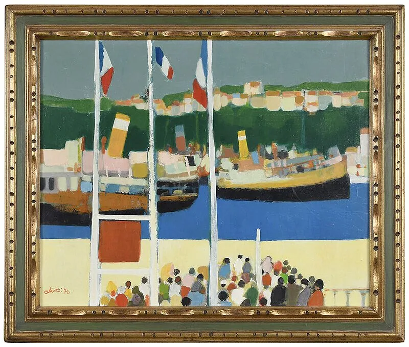 Claude Aliotti, Parade of Boats, 1972, oil on canvas