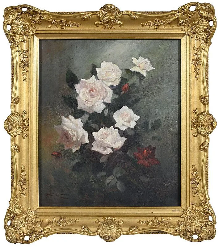 Gordon Lyall Trindall, Still Life of Roses, oil on board
