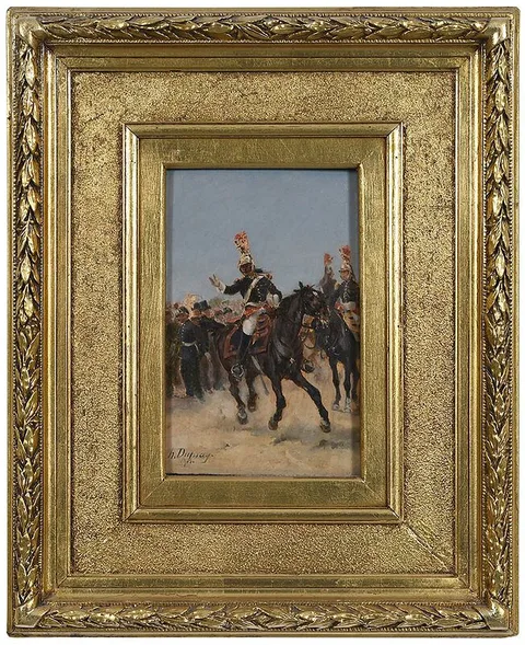Henri Louis Dupray, Napoleonic War Cavalry Officers, oil on panel