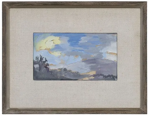 Mountain Landscape by Harriet Fitzgerald, oil on paper, sold May 2021