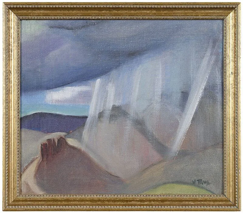Virginia True, Summer Rain, oil on prepared canvas board