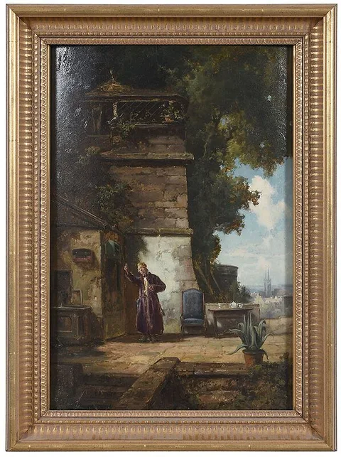 Willy Moralt, Der Vogel freund (Bird Friend), oil on panel