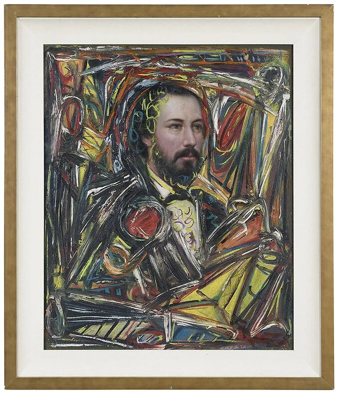 Patrick Boudon, Portrait de Nic et fils, oil on canvas