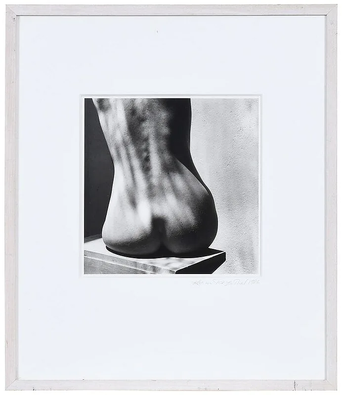 Nude with Three White Lines by Karen Rosenthal, 1986, gelatin silver print, sold Apr 2021