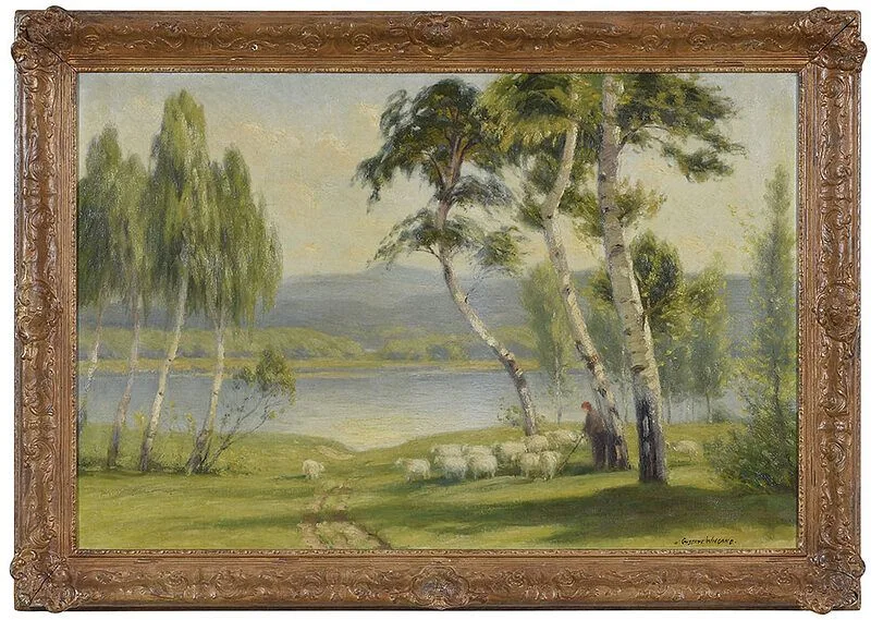 Gustav Wiegand, Springtime in Arcadia, oil on canvas