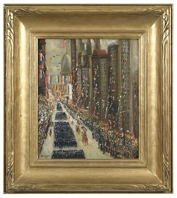 John Greer, Parade, New York, oil on canvas