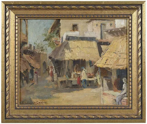 Emma Lampert Cooper, Street in Udaipur, India, 1936, oil on board