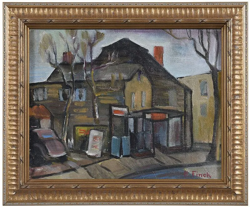 Hazel Finck, Little Street, oil on canvas