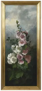 Carducius Plantagenet Ream, Pink and White Hollyhocks