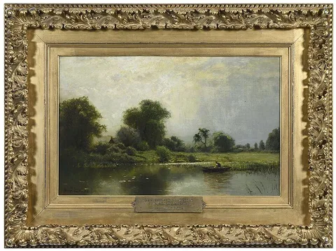 Arthur Parton, New England Homestead with a Stormy Morning, oil on canvas