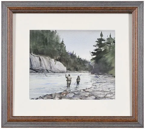 Milton C. Weiler, Big Bend Pool, watercolor sketch verso of golfing scene