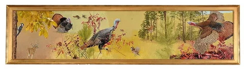 Mark Eberhard, Georgia Turkeys and Wildlife, oil on panel