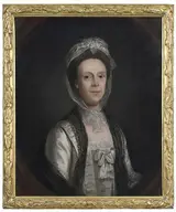 Woman in a White and Black Lace Trimmed Gown, Brunk Auctions 2021