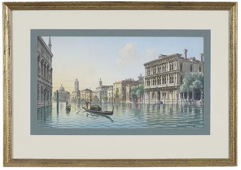 Umberto Ongania, View of Venice, watercolor