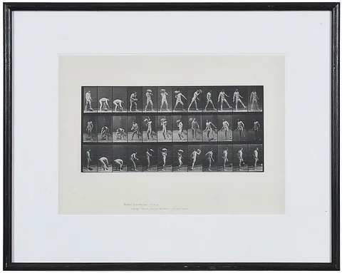 Eadweard Muybridge, Animal Locomotion, Plate 317 (man with football), copyright 1887, collotype on paper