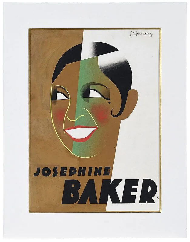Jean Chassaing, Study for the 1931 poster, Josephine Baker, gouache on paper