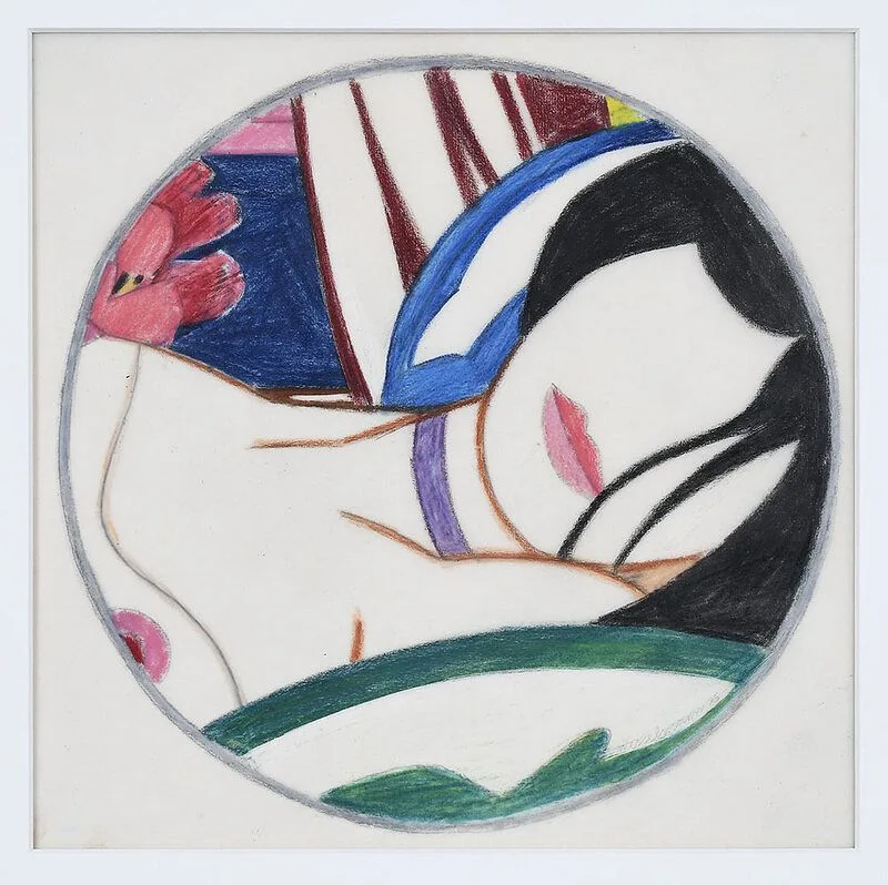 Study for Vivienne by Tom Wesselmann, 1985, colored pencil on tracing paper, sold Feb 2021